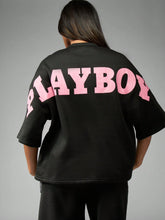 Playboy Oversized Streetwear Back Logo Print  T-Shirt